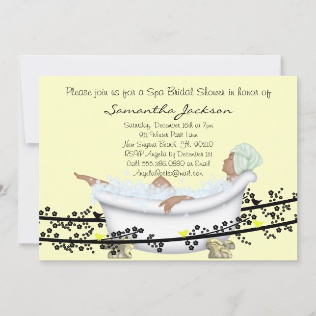 Spa Bride Bridal Shower Invite (Front)