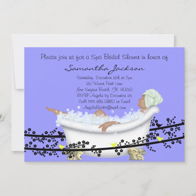 Spa Bride Bridal Shower Invite (Front)