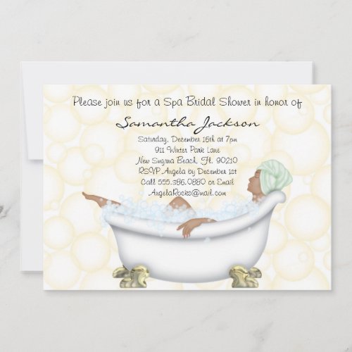 Spa Bride Bridal Shower Invite