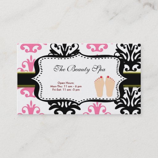 Customizable Spa Business Cards