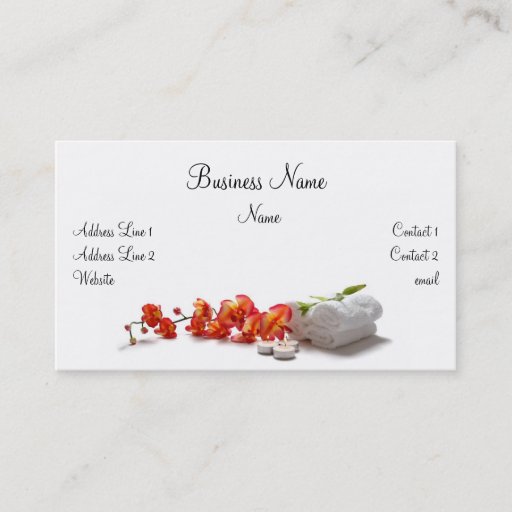 Customizable Spa Business Card