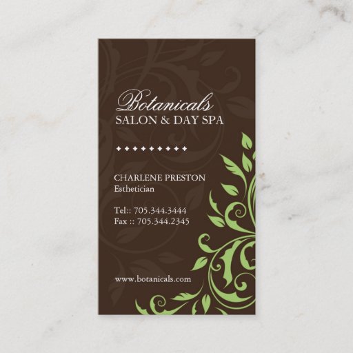 Customizable Spa Business Card