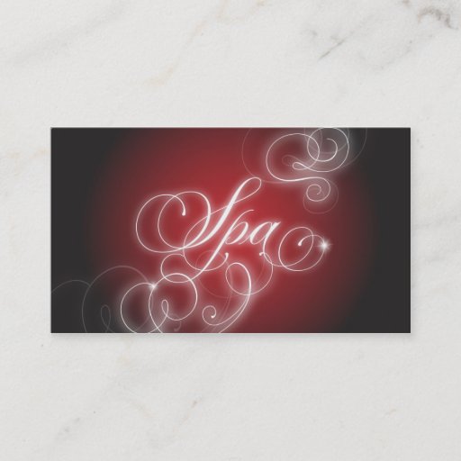 Customizable Spa Business Card Elegant Flourish Glow