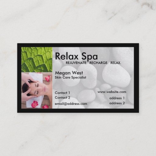 Customizable Spa business card - two sided