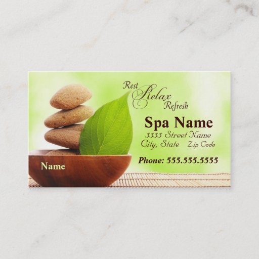 Customizable Spa Business Cards