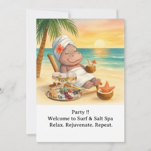 Spa by the beach with Hippo Invitation
