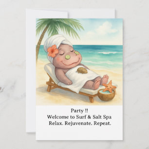 Spa by the beach with Hippo Invitation