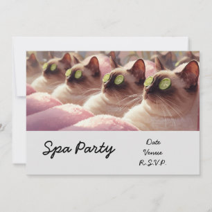 Spa Cat Party in spa treatment  Invitation