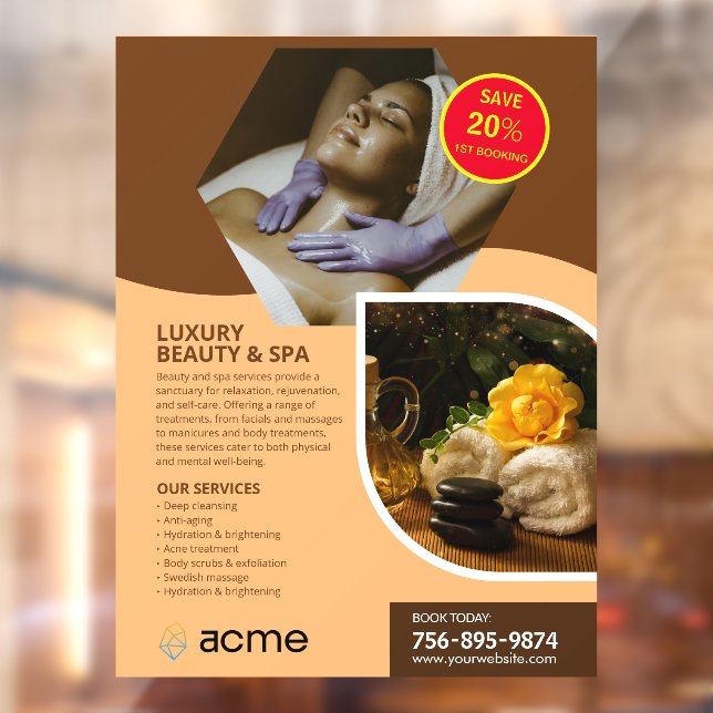 Spa Center Custom Window Cling (Sheet 2)
