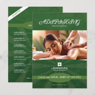 Spa Center Table Tent Template