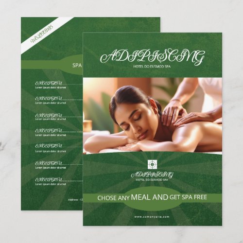 Spa Center Table Tent Template