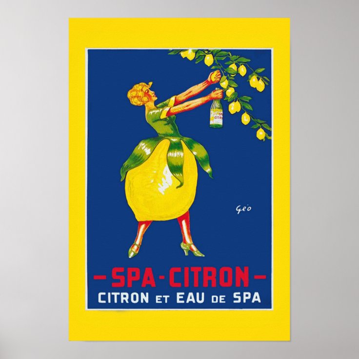 Spa Citron Vintage Poster | Zazzle