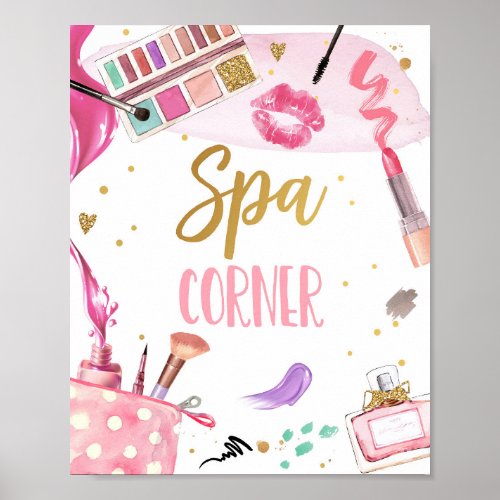 Spa Corner Party Makeup Glamour Girl Birthday Post Poster
