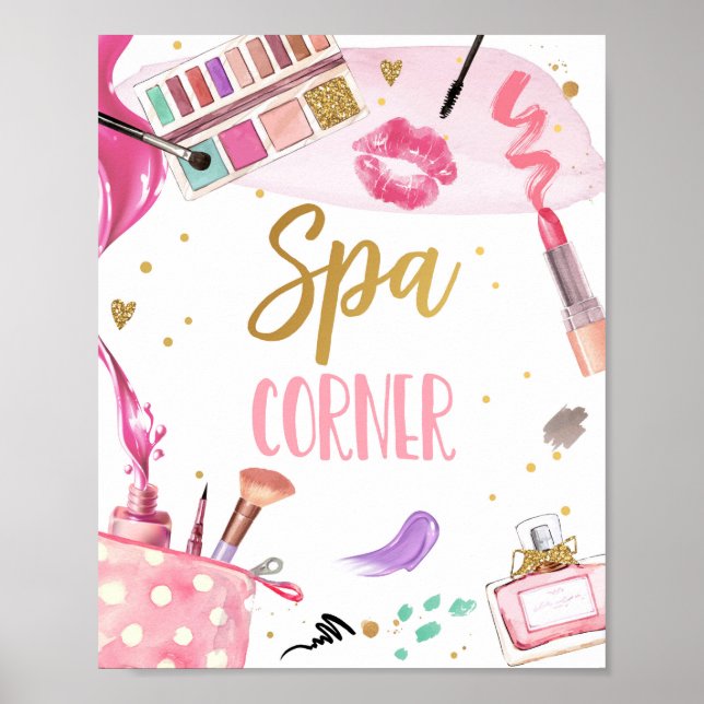 Spa Corner Party Makeup Glamour Girl Birthday Post Poster (Front)