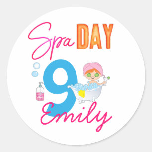 Spa Day Birthday Party Classic Round Sticker