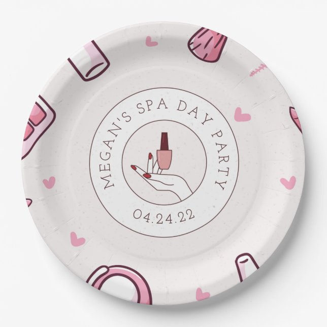 Spa Day Birthday Party Large Paper Plates (Front)