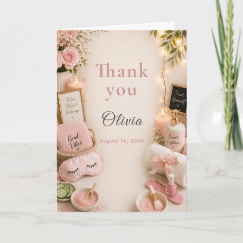 Spa Day Birthday Thank You Card