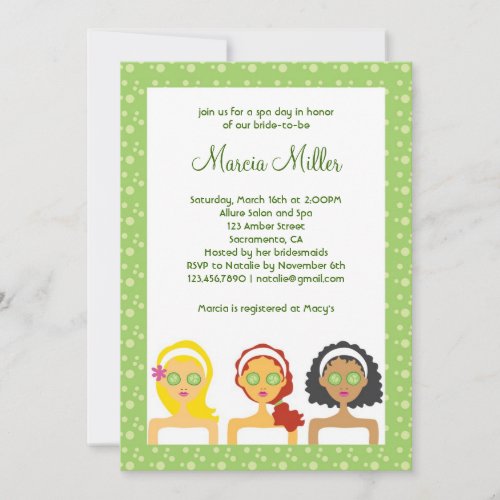 Spa Day Bridal Shower Invitation