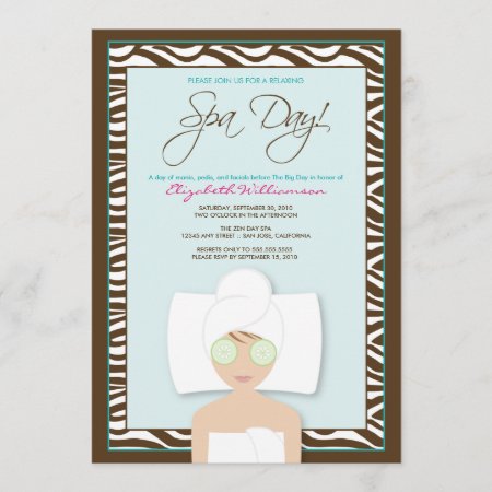 Spa Day Bridal Shower Invitation (blue)