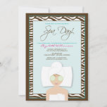 Spa Day Bridal Shower Invitation (blue) at Zazzle