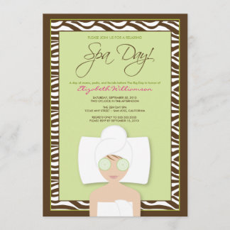 Spa Day Bridal Shower Invitation (green)