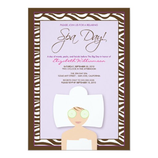 Spa Bridal Shower Invitations 1