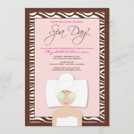 Spa Day Bridal Shower Invitation (pink)