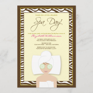 Spa Day Bridal Shower Invitation (yellow)