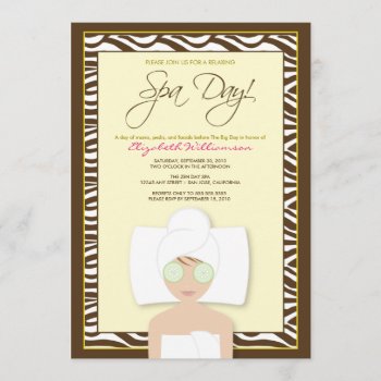Spa Day Bridal Shower Invitation (yellow) by TheWeddingShoppe at Zazzle