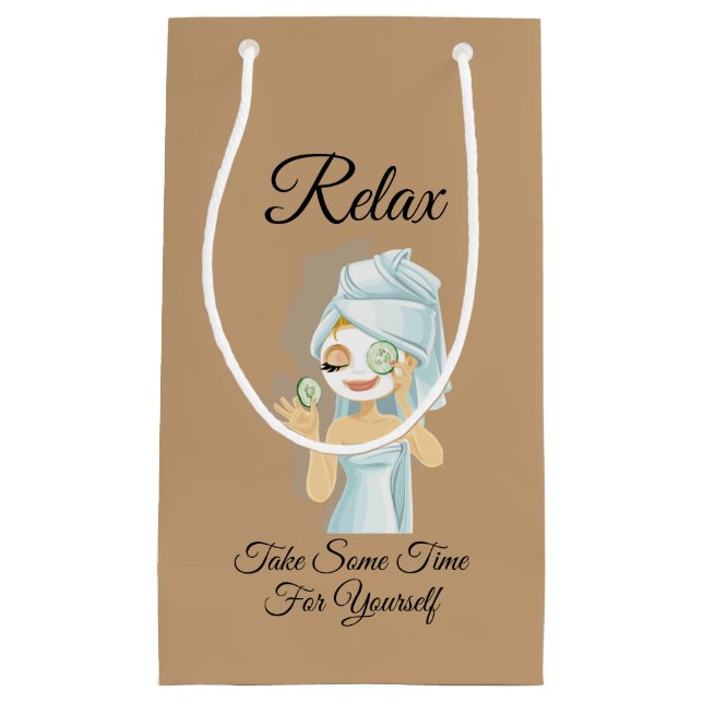 Spa Day Gift Bag with Relaxing Self-Care Design (Front)