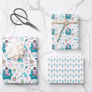 Spa Day Girlie Wrapping Paper Sheets