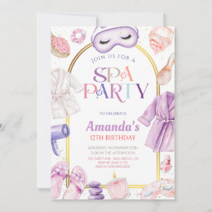 Spa day Girls Birthday Invitation