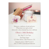 Spa Day Girls Birthday Party Invitations