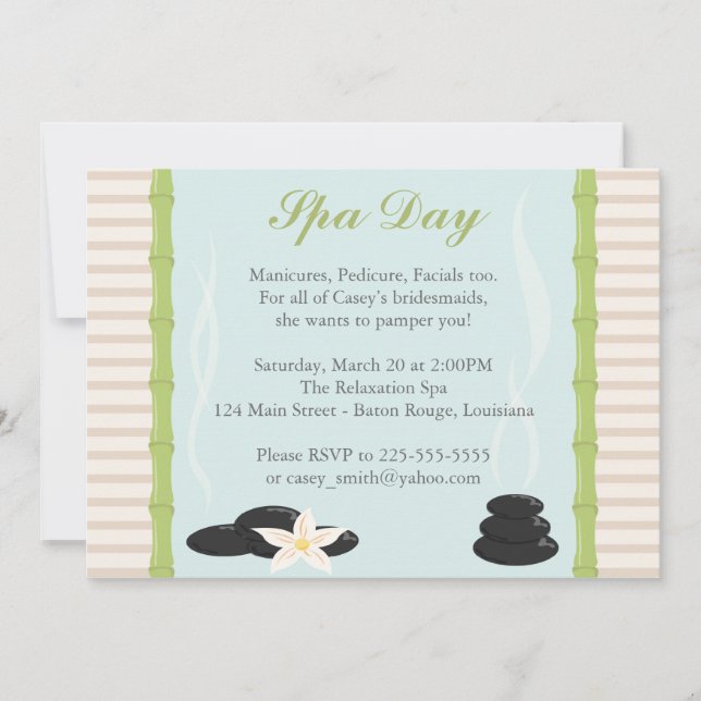 Spa Day Invitation (Front)