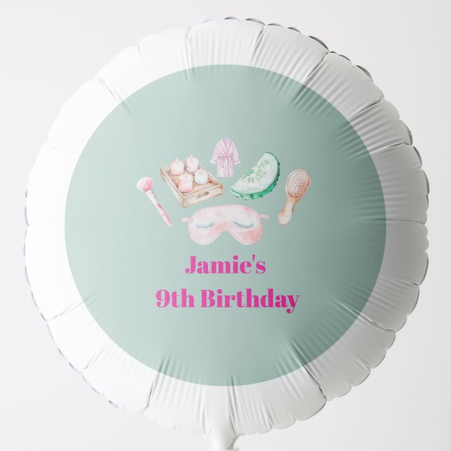 Spa Day Kid's Party  Balloon (Front)