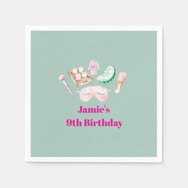 Spa Day Kid's Party  Napkins (Front)