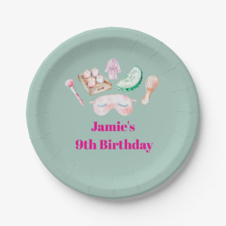 Spa Day Kid's Party Paper Plate