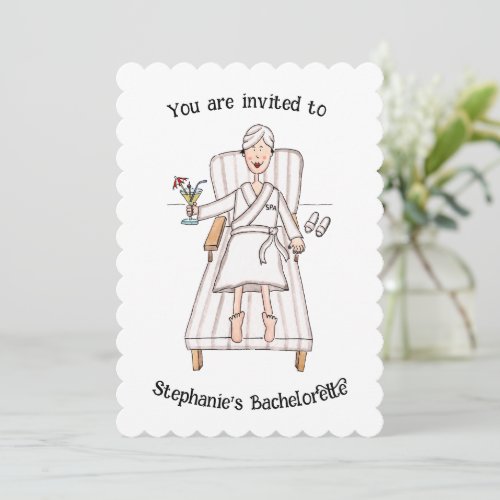 Spa Day Lady Bachelorette Invitation