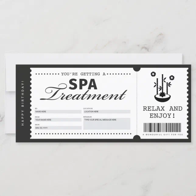 Surprise Spa Day Gift Certificate Template – Printed Smile Shop