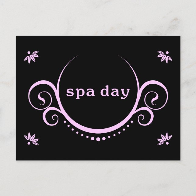 spa day party invitation postcard (Front)