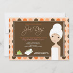 Spa Day Polka-dots Bridal Shower Invite (orange) at Zazzle