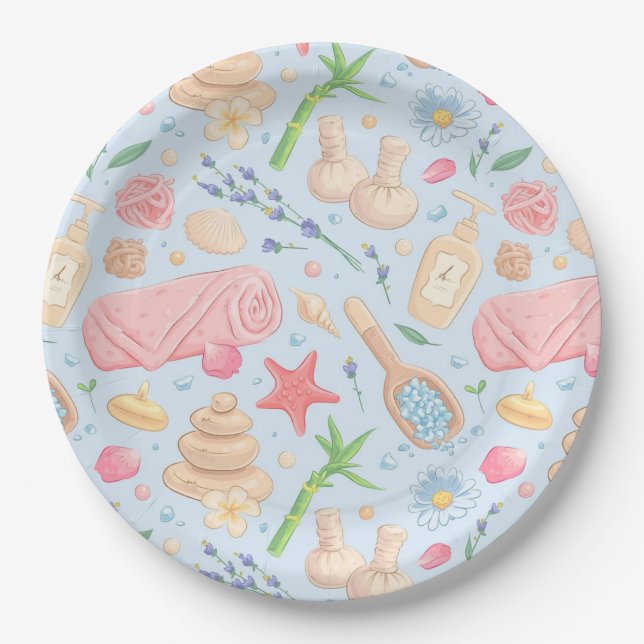 Spa Day Teen Birthday Party  Paper Plates (Front)