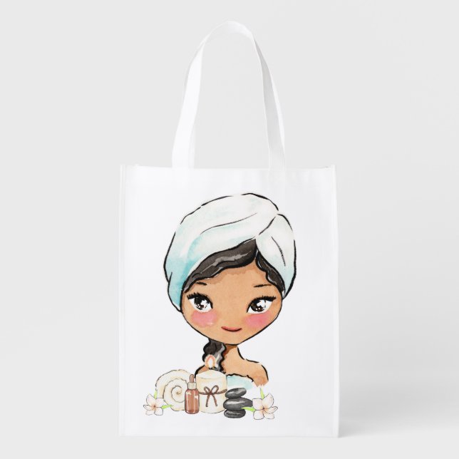 Spa Day tote bag, favor bag  (Front)