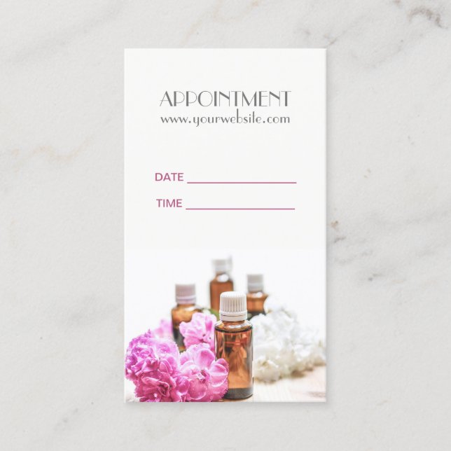SPA Essential Oil Massage Aromatherapy Appointment Card (Front)