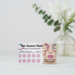 Spa, Fitness, Salon, Nail Salon Loyalty Punch Card