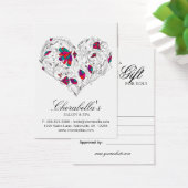 Spa Gift Card Salon Valentine's Floral Heart Color (Desk)