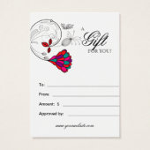 Spa Gift Card Salon Valentine's Floral Heart Color (Back)