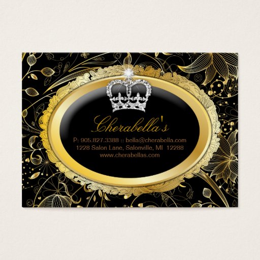 Customizable Spa Gift Card Spa Elegant Gold Floral Crown Business Card