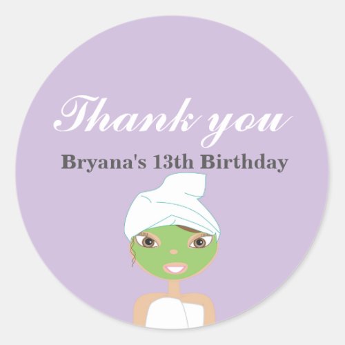 SPA Girl birthday party beauty favor sticker