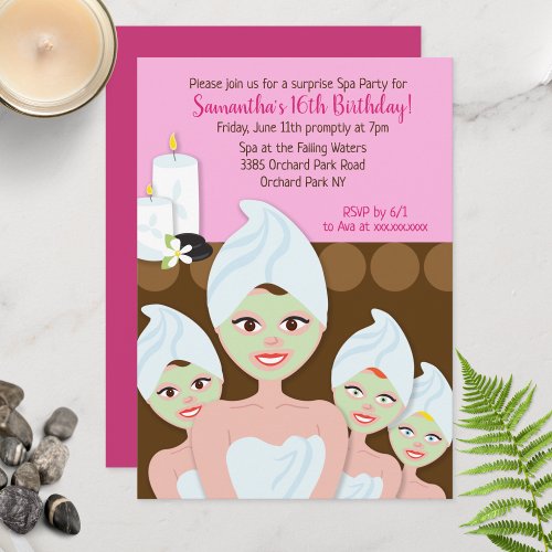 Spa Girls Birthday Invitation Any age Invitation